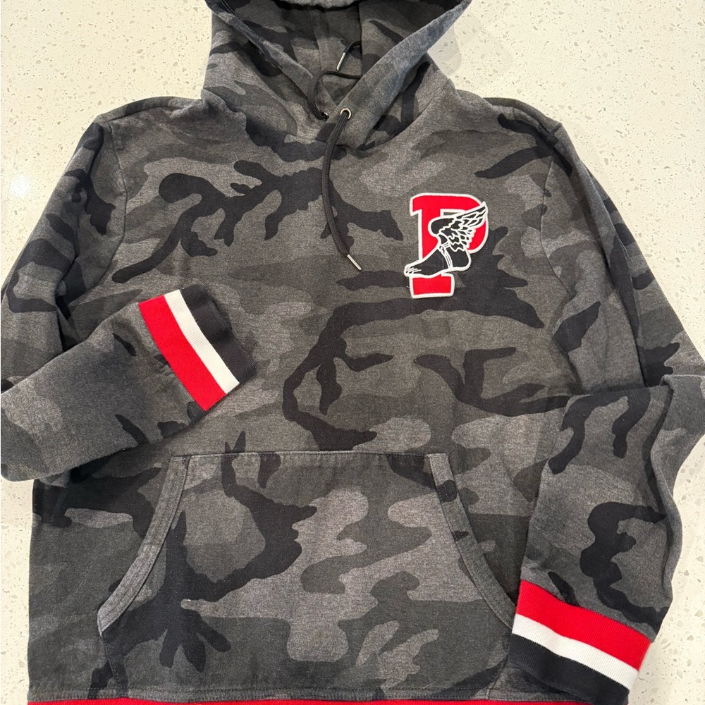 POLO- Ralph Lauren Camouflage Hoodie with Red and Black Accents